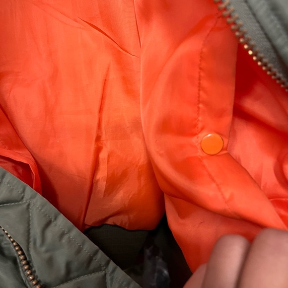 Men’s large Vietnam vet patchwork green orange inside jacket - Picture 6 of 10